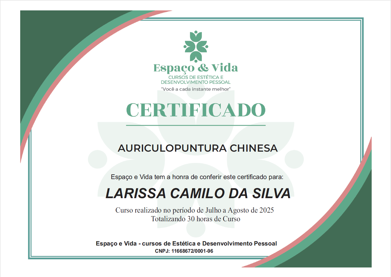 Certificado Espaço & Vida